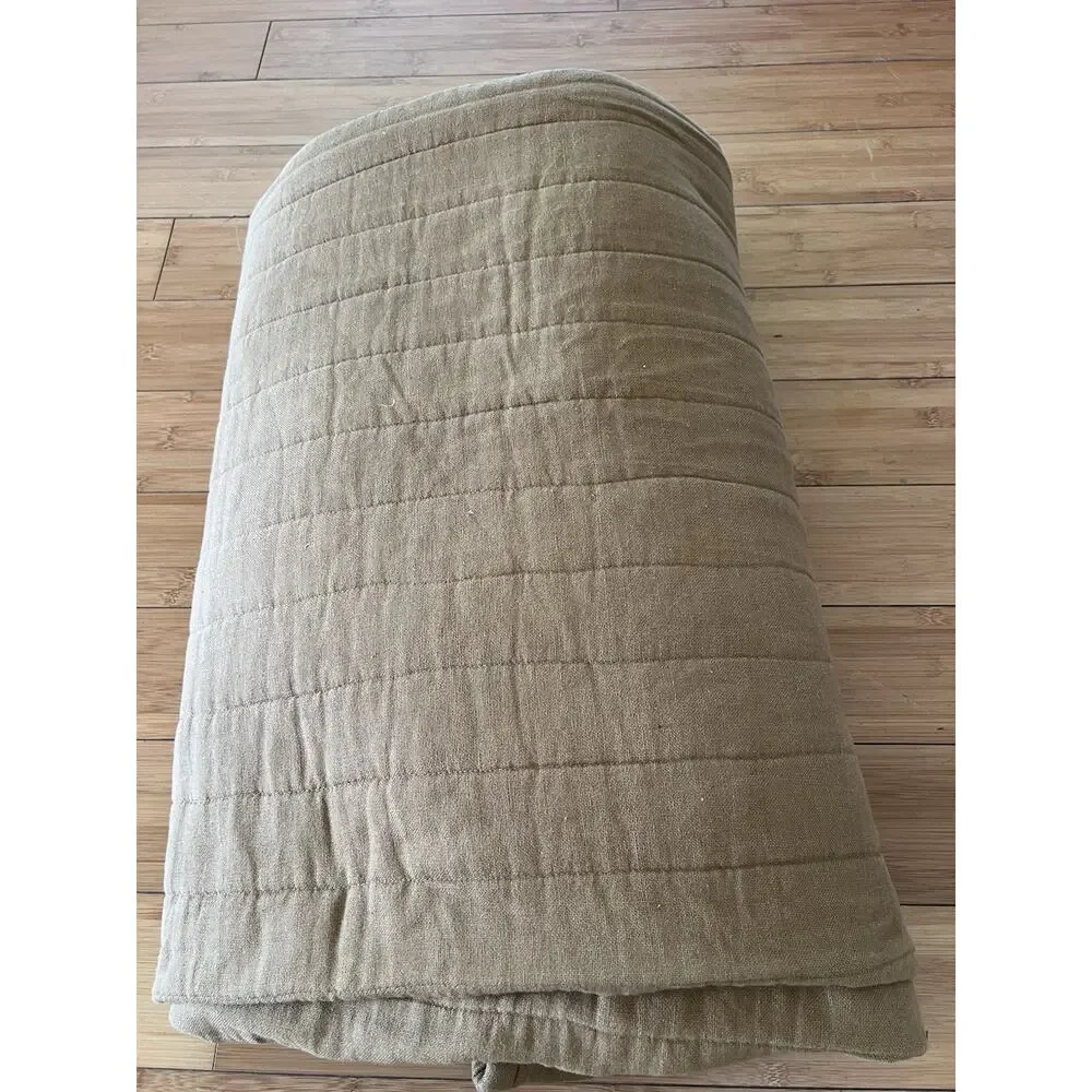Calvin Klein Queen The Khaki Collection Quilted Heavy Weight Cotton Blanket